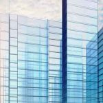 Modern tower buildings or skyscrapers in financial district with