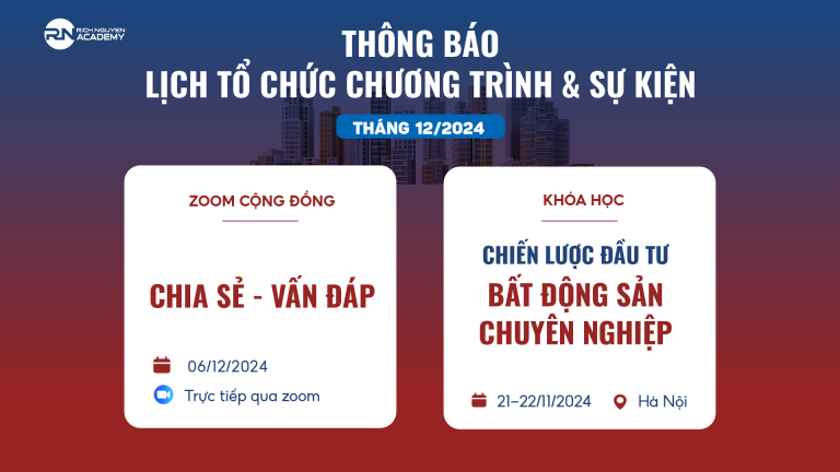 Lịch tổ chức chương trình và sự kiện tại Rich Nguyen Academy tháng 12/2024