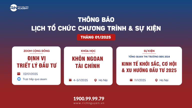 Lịch trình sự kiện tháng 1/2025 tại Rich Nguyen Academy